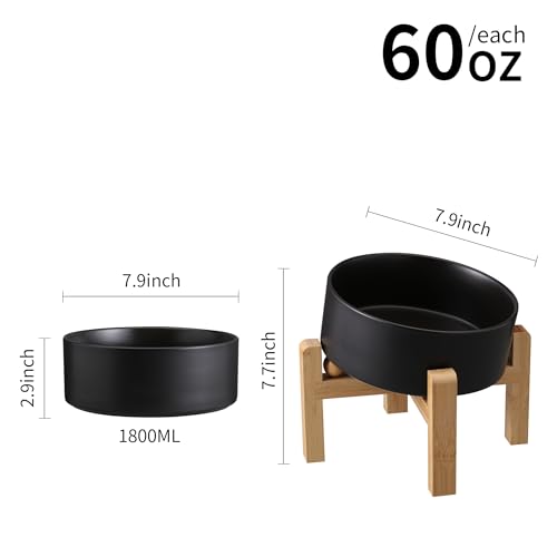 DJJJOOYS Pet Feeder in Slanted Medium & Large Dog Bowl, Black
