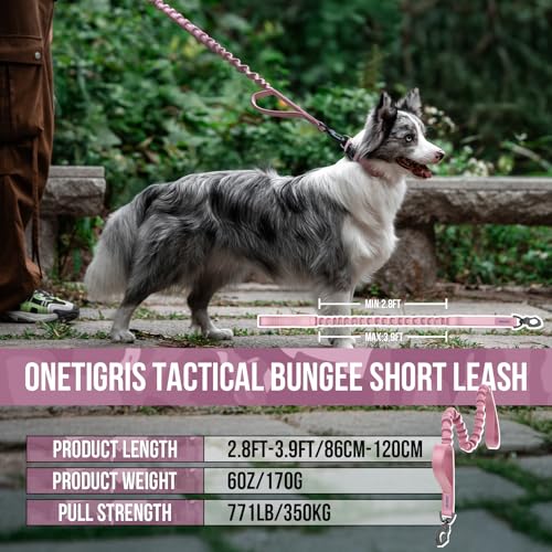 ONETIGRIS Leash in 85cm-118cm/33.5in-46.5in, Pink