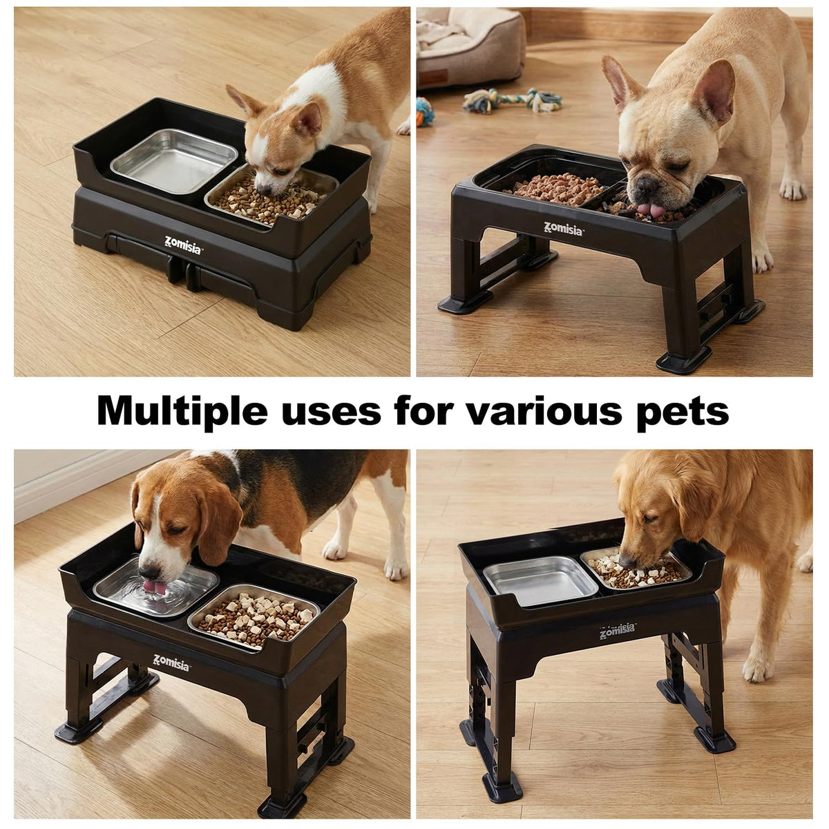 ZOMISIA Pet Feeder in 1.6L, Black