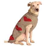 Chilly Dog Pet Supplies in X-Large, Grey with Red Hearts