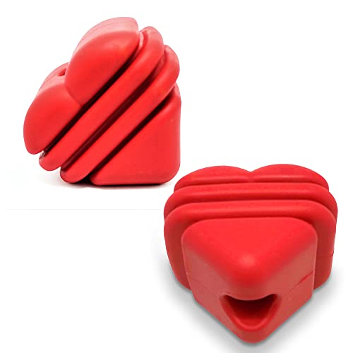 SodaPup Pet Toy in Large, Heart on a String Red