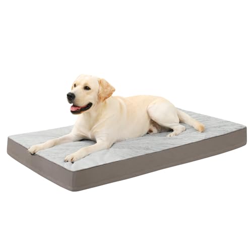KSIIA Pet Bed Mat in 35.0"L x 22.0"W x 3.0"Th, Light Grey