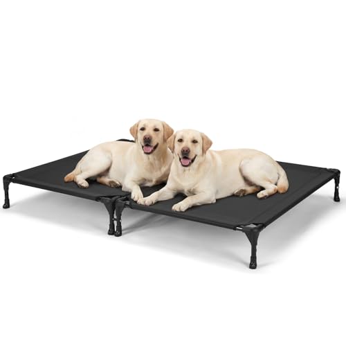 Veehoo Pet Bed Mat in 42.0"L x 30.0"W x 7.0"Th, 2 Connected Beds-Black