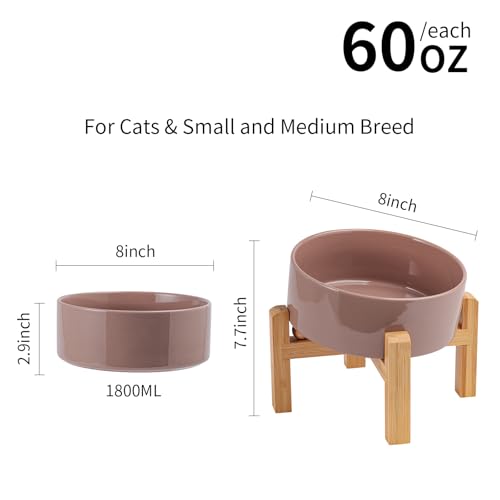 DJJJOOYS Pet Feeder in Slanted Medium & Large Dog Bowl, Khaki