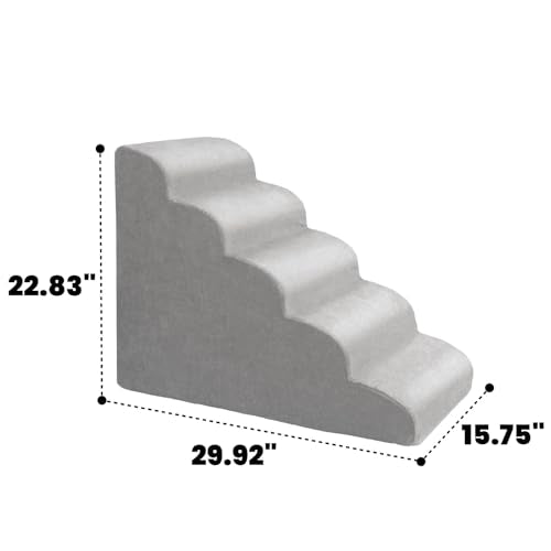 MEWANG Animal Stair in 5 steps: 29.92''L×15.75''W×22.83''H, Round Corner