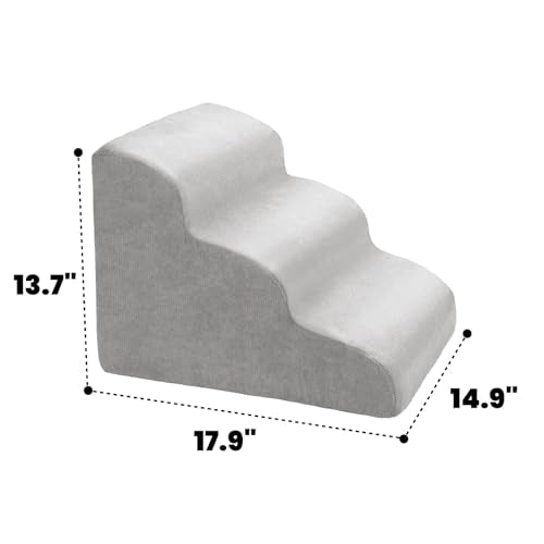 MEWANG Animal Stair in 3 steps: 17.95''L×14.96''W×13.70''H, Round Corner