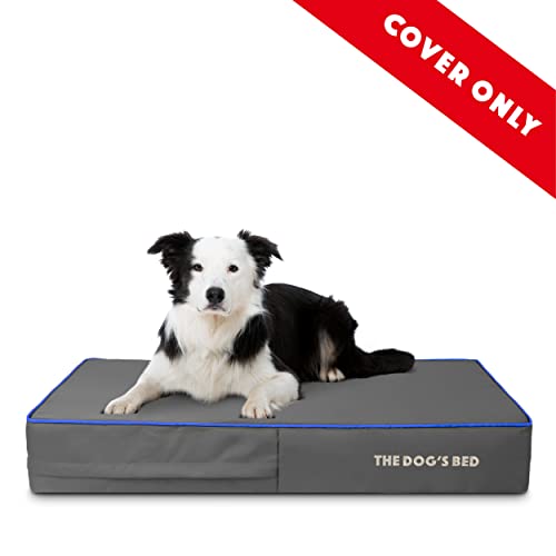 The Dog's Balls Pet Supplies in Medium Spare Cover (4" Deep), Grey with Dark Blue Trim