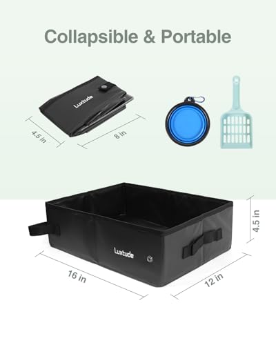 Luxtude Litter Box in Medium, Black