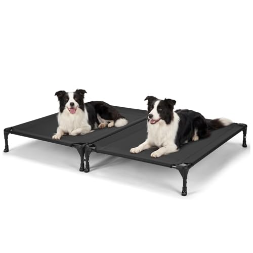 Veehoo Pet Bed Mat in 35.0"L x 25.0"W x 7.0"Th, 2 Connected Beds-Black