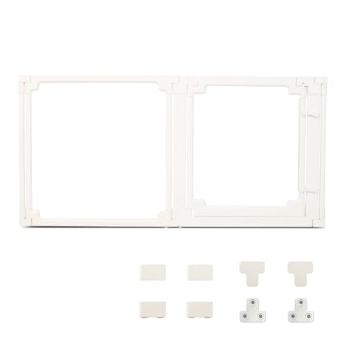 EVOTAILS Pet Playpen in 24"-1 Door+1 Panel, White