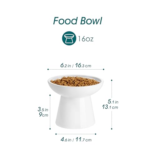 vancasso Pet Feeder in 2 Pack-Food Bowls, White
