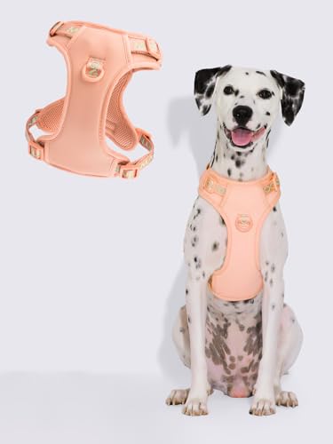 Maogoublue Animal Harness in L(Neck:15.7-23.6",Chest:23.6-29.5"), Peach Nectar