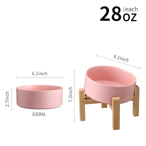 DJJJOOYS Pet Feeder in Slanted Small Dog Bowl, Pink