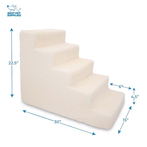 Best Pet Supplies Animal Stair in H: 22.5 Inches, Lambswool