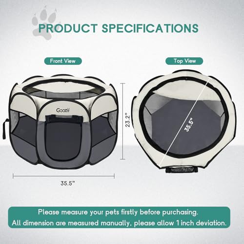 Goozii Pet Playpen in Beige-Grey