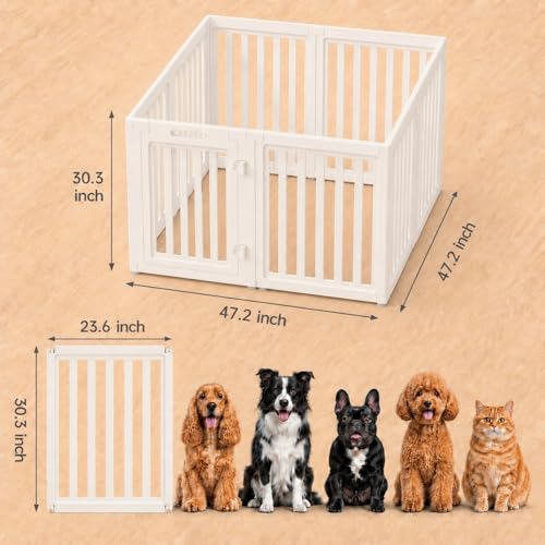 everfront Pet Playpen in 30", White