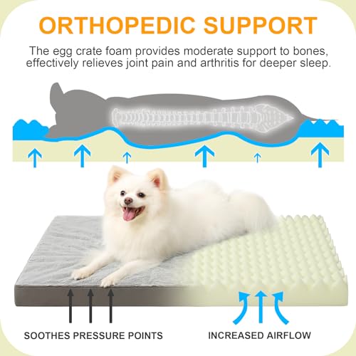 KSIIA Pet Bed Mat in 23.0"L x 17.0"W x 3.0"Th, Light Grey