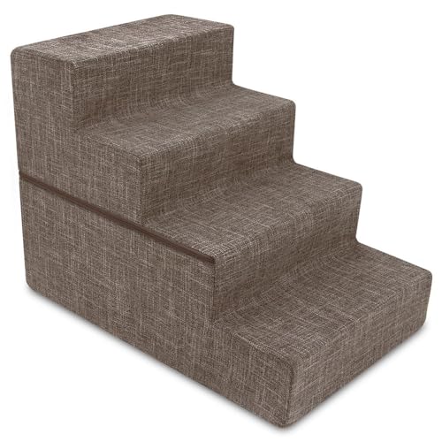 Best Pet Supplies Animal Stair in H: 22 Inches (Foldable), Brown Linen