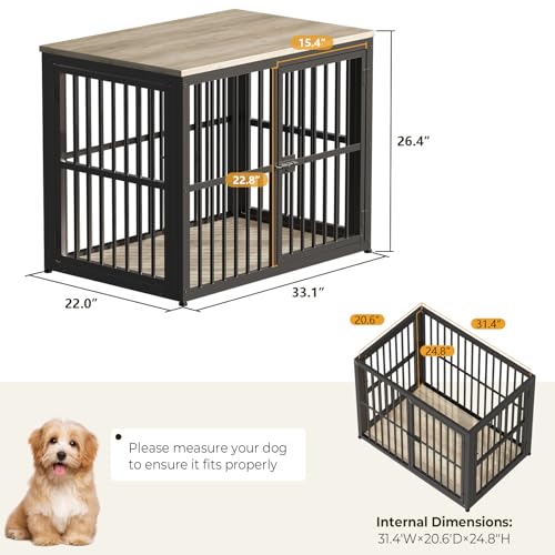 Lyromix Animal Cage in 33.1"L x 22.1"W x 26.0"H, Ancient gray