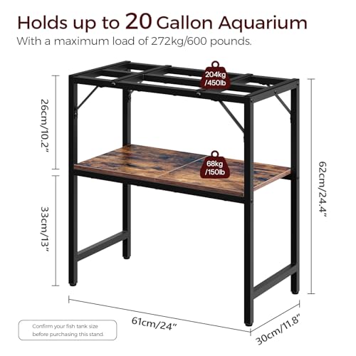 MAHANCRIS Item Stand in 20 Gallon, Rustic Brown