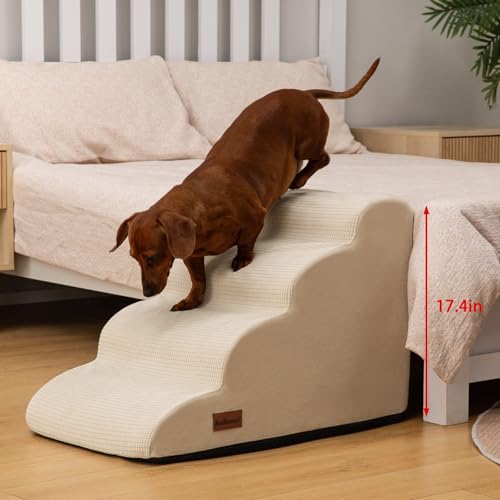 aodisman Animal Stair in Standard 4-Step 17.4"H, Beige