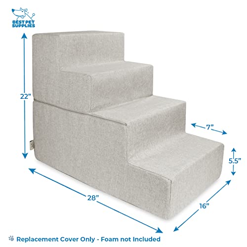 Best Pet Supplies Animal Stair in H: 22 Inches (Foldable), Sand