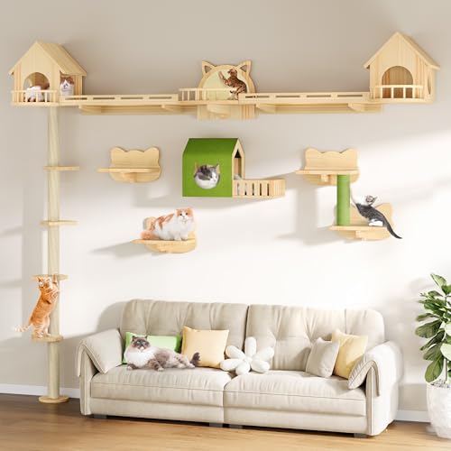 YITAHOME Pet Activity Structure in 21 pieces, Burlywood
