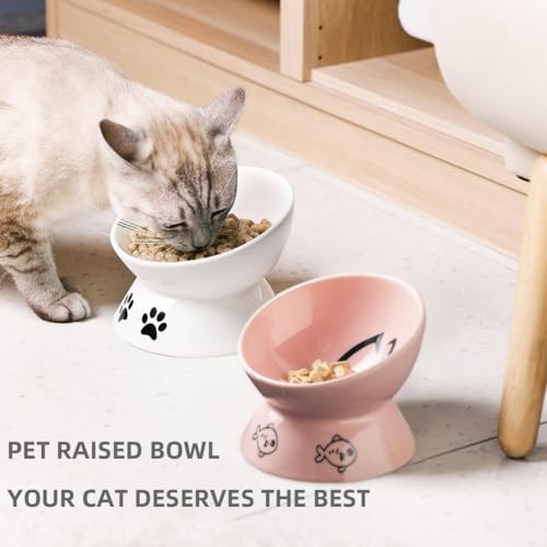 Sweejar Home Pet Feeder in 6 Inch, White
