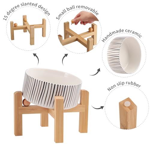 DJJJOOYS Pet Feeder in Slanted Small Dog Bowl, vertical stripe