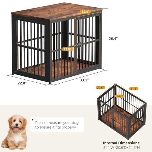 Lyromix Animal Cage in 33.1"L x 22.1"W x 26.0"H, Brown