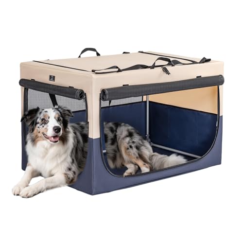 A 4 Pet Animal Cage in 30.0"L x 20.0"W x 19.0"H, Blue+Beige