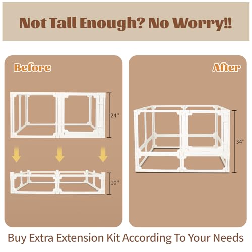 EVOTAILS Pet Playpen in 24"-1 Door+1 Panel, White