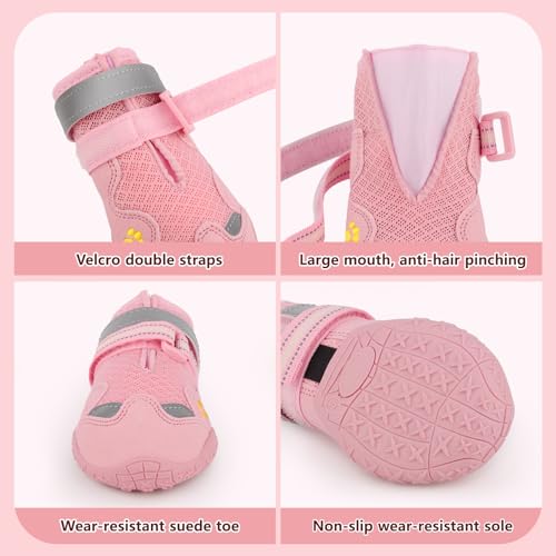 FISHOAKY Paw Hoof Protector in Size 2: 1.77''x2.3''(W*L), Pink