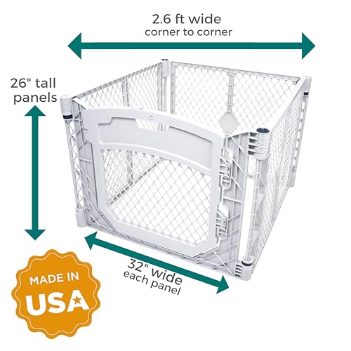 MYPET Pet Playpen in 4-Panel, Light Gray