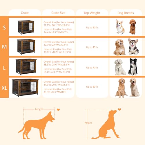 Shintenchi Animal Cage in 38.6" L*25.6" W*26.8" H, Brown