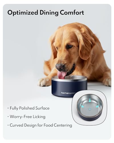 HomeRunPet Pet Feeder in 32oz, Navy