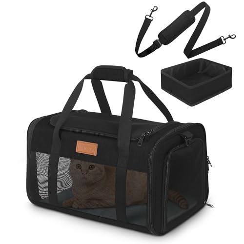 Petux Animal Carrier in 17.0"L x 11.0"W x 9.5"H, Light Black