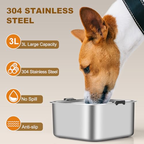 LQPBDFDC Animal Water Dispenser in Square, Dog Water Bowl