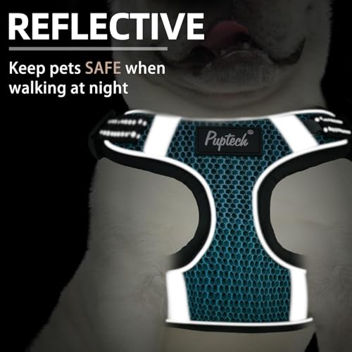 PUPTECK Animal Harness in S (13-17lbs, Chest 15"-18"), #1 Blue(Breathable Mesh)