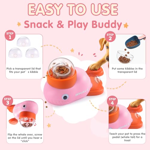 Star&Mi Pet Feeder in Whale-Pink