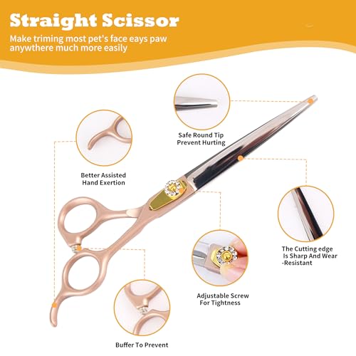 hyzrqwyw Scissors in 4 pieces - Professional Kit, Rose Gold