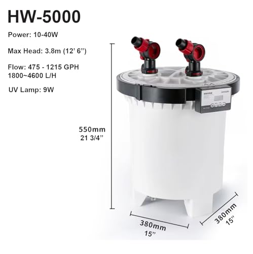 H2Pro Aquarium Pond Water Treatment in HW-5000W up to 250 gallon aquarium, HW-5000W
