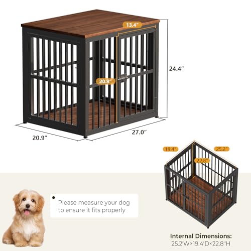 Lyromix Animal Cage in 26.9"L x 20.9"W x 24.0"H, Walnut