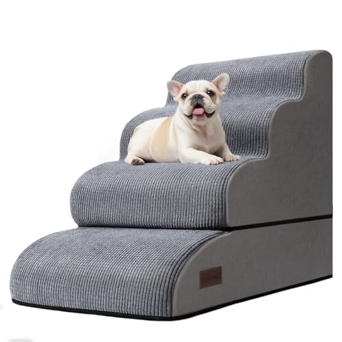 aodisman Animal Stair in Split Design 4-Step 21"H, Grey
