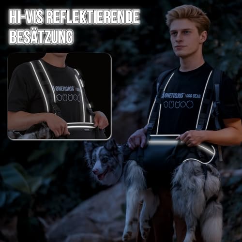 ONETIGRIS Animal Carrier in S: Chest 20-27", Back 8", Fits 18-32 lbs, grey