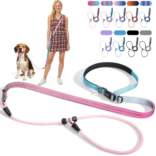 kazazoo Leash in Adjustable (5.5ft to 8.5ft), Gradient Pink