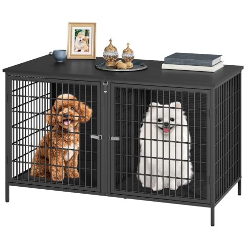 MAHANCRIS Animal Cage in 43.3"L x 21.7"W x 26.4"H, Black