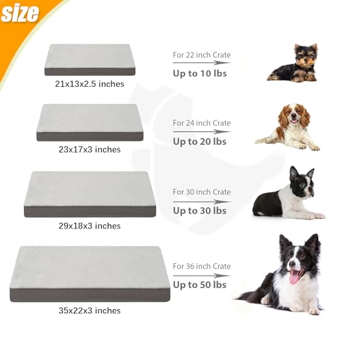 KSIIA Pet Bed Mat in 17.0"L x 12.0"W x 2.5"Th, Light Grey