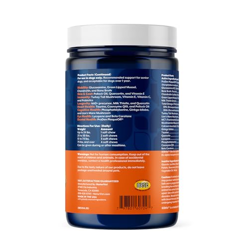NaturVet Animal Vitamin in Senior- 60 Soft Chews, Life Stages