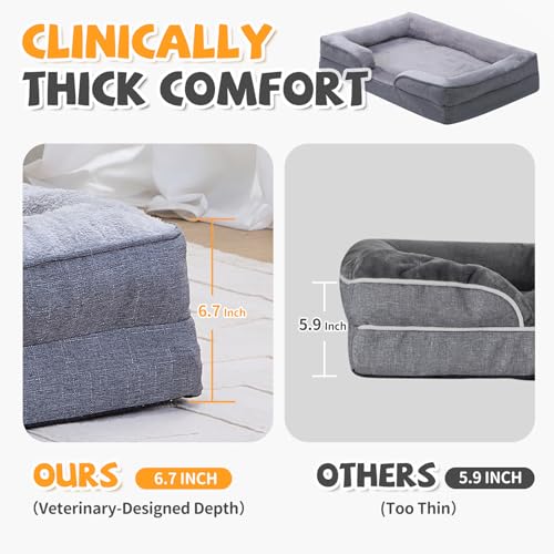 Makigued Pet Bed Mat in 42"L x 32"W x 6.7"Th, Grey